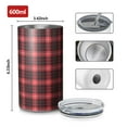 thumbnail image 4 of 20oz Coffee Tumblers Red and Black Plaid Pattern Stainless Steel Vacuum Insulated Travel Tumbler Coffee Cups Mug with Lid and Straw with Cleaning Brush for Cold & Hot Drinks, 4 of 5