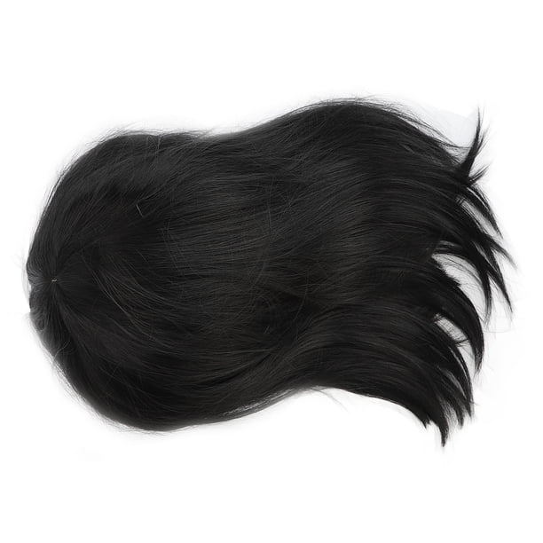 Peluca Negra Recta Corta Para Mujer, Personaje De Anime, Peluca Negra Corta, Flequillo De Estilo Fácil Ajustable Para Uso Diario