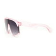 thumbnail image 3 of Kids Child Size Fashionable Flat Top Shield Plastic Pop Sunglasses Pink - Smoke, 3 of 4