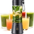 thumbnail image 3 of Portable USB Electric Blender with 6 Blades, 15.21oz Personal Mixer for Smoothies & Drinks, 1300mAh Rechargeable for Travel & Gym, 3 of 13