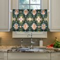 thumbnail image 2 of Yayeee Kitchen Curtains Tier Pair Light Filtering 27"x36" Rod Pocket Short Cafe Window Panel, Pink Geometric Flowers, 2 of 7