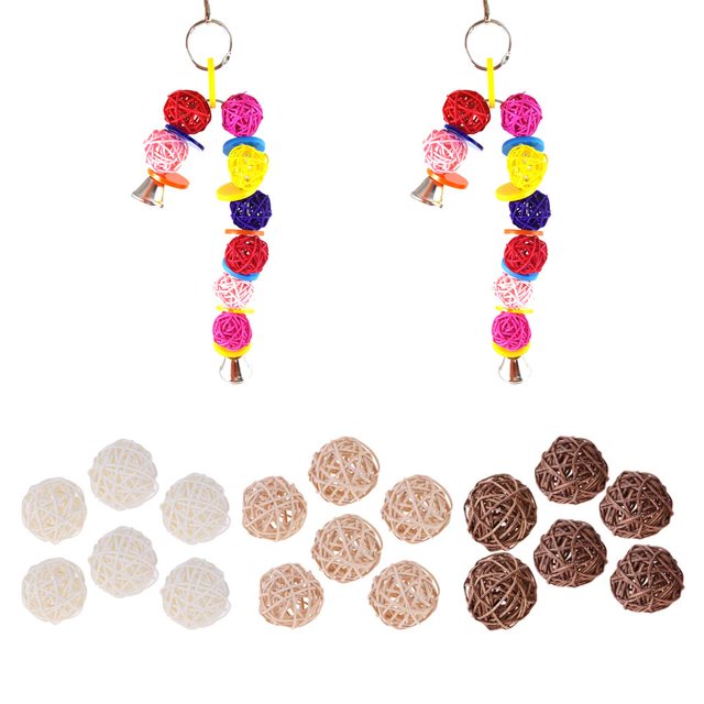 18 piezas de bolas de mimbre de caña de ratán, orbes de ramitas, cubierta para bolas, manualidades decorativas, adornos para el hogar, adornos d SOLEDAD Bola natural de ratán