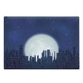 thumbnail image 1 of Night Sky Cutting Board, Full Moon on Starry Dark Sky Urban Cityscape with Tall Buildings, Decorative Tempered Glass Cutting and Serving Board, in 3 Sizes, by Ambesonne, 1 of 2