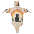 thumbnail image 2 of FORMRS Wearable Blanket Hoodie with Sleeves for Kids Cozy Flannel Sweatshirt, Beige Cat Rainbow, 2 of 7