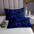 thumbnail image 3 of YST Blue Purple Geometric Bedspread Set Geometry Gradient Cubes Coverlet Set Queen Size,Neon Ombre Light Quilt Set Abstract Modern Soft Bedding Set For Kids Boys Girls Teens Room Decor, 3 of 3