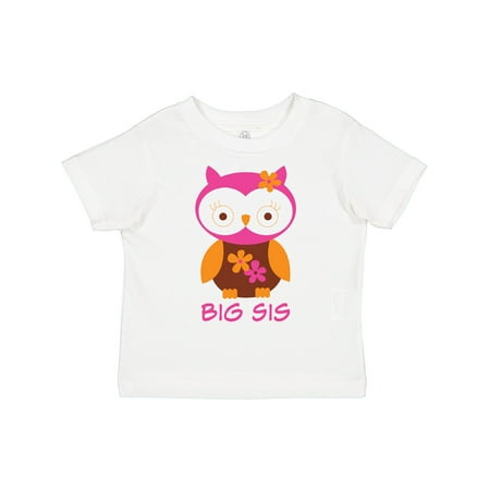 

Inktastic Big Sis Owl Girls Sister Announcement Gift Toddler Toddler Girl T-Shirt