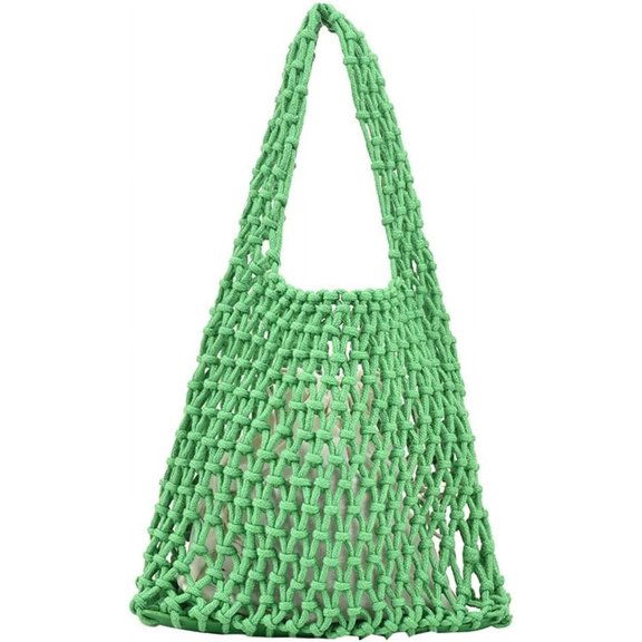 Kukuzhu Mesh Tote Bag Women's Woven Handbags Summer Travel Purse Handbag Large Hobo Bag Texture Shoulder Bag