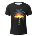 thumbnail image 4 of Miqool Mens and Big Mens Graphic T-Shirts Casual Loose Fit Oversized Hawaiian Beach Shirts Crew Neck Short Sleeve Summer Tee Tops, 4 of 5