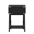 thumbnail image 4 of Weston Home Modern End Table with X-Base Legs and Drawer, Black, 4 of 6