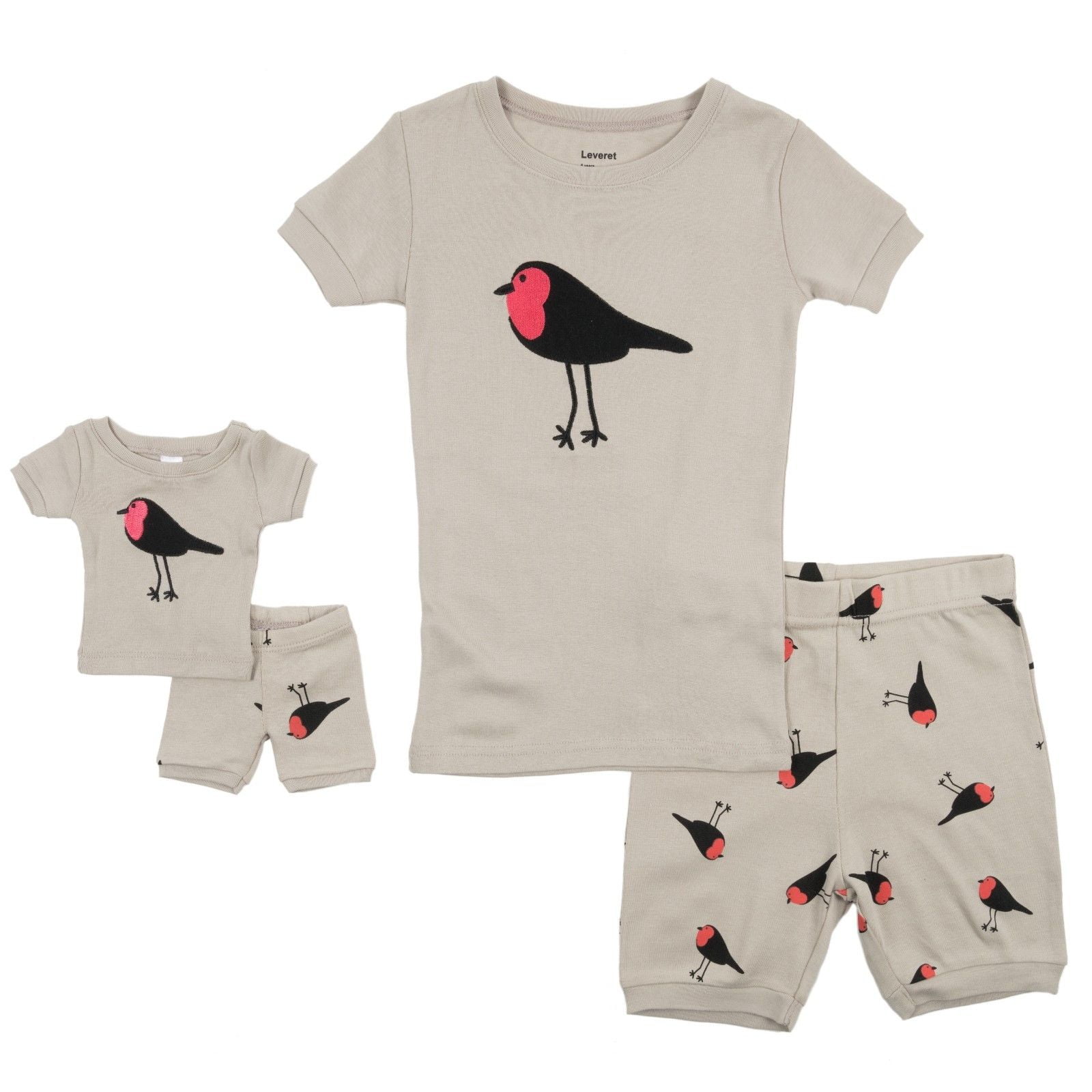 Leveret Shorts Kids & Toddler Pajamas Matching Doll & Girls Pajamas 100