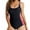 Black, variant on WREESH Womens One Piece Swimsuits Bikini Push-Up Lrregular Solid Color Matching Padded Swimwear Beachwear Set Sleeveless Bathing Suits Navy