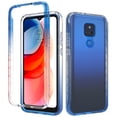 thumbnail image 3 of For Motorola Moto G Play Phone Case (2021), Mantto Full body Clear Cover PC + TPU Shockproof Anti-Scratch Gradient Bumper Rugged Two-layer Protection Cover for Motorola Moto G Play 2021 - Blue, 3 of 8