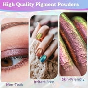 LET'S RESIN Chameleon Mica Powder, 10 * 5g Color Shifting Mica for Epoxy Resin/Tumbler, Saturated Chrome Pigment for Oil Painting,Slime,Nails
