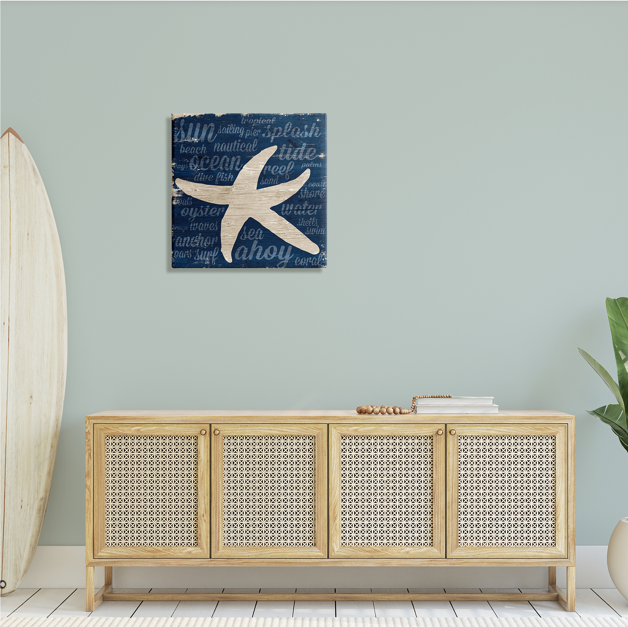 Stupell Industries Rustic Beach Starfish Aquatic Animal Fun Nautical Phrases, 24 x 24, Design by Gina Ritter