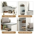 thumbnail image 2 of HLR Modern L-Storage Entryway Bench, Changing Shoe Benches for Entryway Living Room, White, 2 of 7