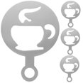 thumbnail image 1 of 4pcs Stencils for Coffee Washable Coffee Stencils DIY Cartoon Cappuccino Stencils Coffee Making Tools, 1 of 9