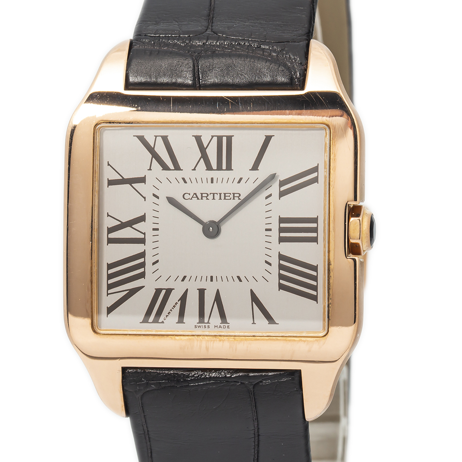 Cartier Santos Dumont 2650 W2006951 18k Rose Gold New Strap Manual