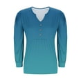 thumbnail image 5 of Kaemgyyd Womens Tops Long Sleeve Fall Shirts Gradient Notch V Neck Tunic Shirt Fashion Pleated Flowy Dressy Casual Blouses, 5 of 5