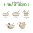 thumbnail image 5 of GreenLife Arte 8 Piece Ceramic Nonstick Cookware Pots and Pans Set, Induction Suitable, Wood Print Handles, Glass Lids, Stock Saucepans & Frying Pans, Dishwasher Safe, Speckled Cream, 5 of 9