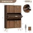 thumbnail image 2 of YouTrend Shoe Cabinet with 3 Flip Drawer,Fluted Wood Shoe Rack Storage Cabinet for Entryway,Brown, 2 of 11