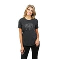 thumbnail image 2 of Thread Tank Floral Elephant Women's Relaxed Crewneck T-Shirt Tee Charcoal Large, 2 of 4