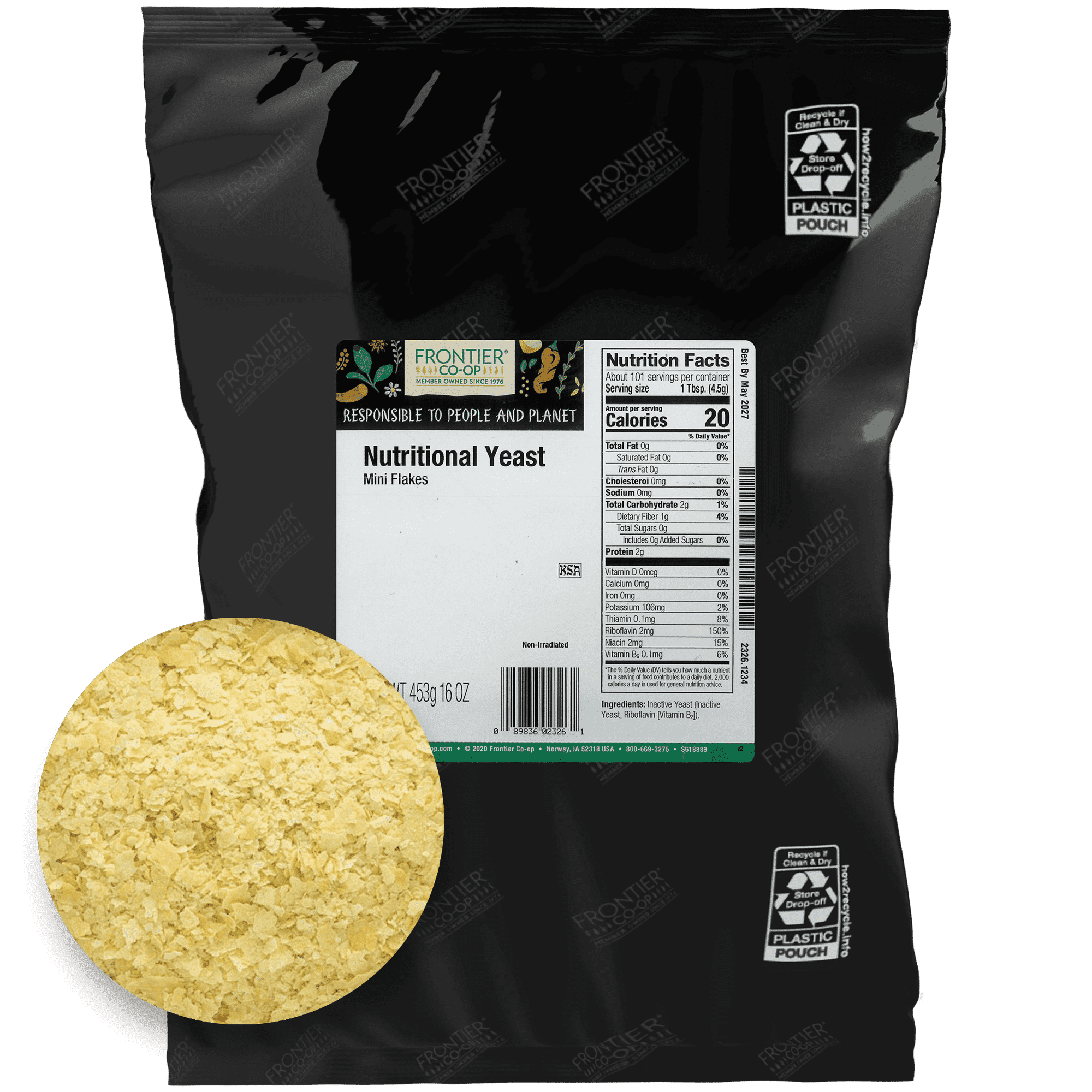 Frontier Co-op Nutritional Yeast, Mini Flakes, 16 oz Bag