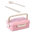 thumbnail image 4 of SSZMDLB under $5 2Pcs Bento box, Reusable Lunch Box, 3-Compartment Divided Food Container, Bento Box for Kids and Office, Microwave Safe Storage Container, Portable Meal Prep Box for School and Work, 4 of 9