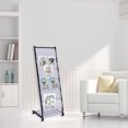 thumbnail image 2 of 6-Tier Floor-Standing Magazine Rack Newspaper Rack Exhibition Brochure Display Stand with 6 Pockets, 2 of 7