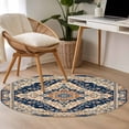 thumbnail image 4 of Round Rugs 3Ft, Orange Blue Southwestern Round Area Rug Washable Indoor Throw Carpet, Antique Boho Farmhouse Ethnic Small Non Slip Circle Rug for Bedroom Living Room Home Decor Aesthetic, 4 of 8