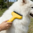 thumbnail image 4 of Pet Grooming Brush Self Cleaning Metal Comb for Detangling and Dematting Cats and Dogs One Click Hair Removal Easy Undercoat Management Durable ABS Design, 4 of 5