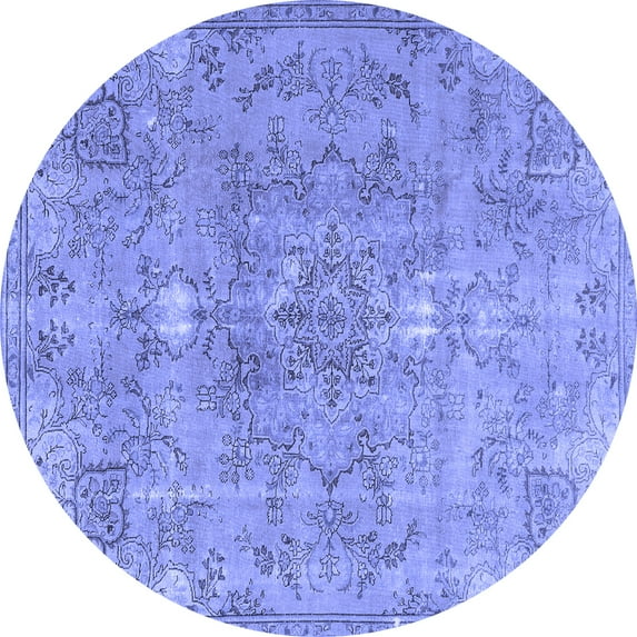 Ahgly Company Indoor Round Persian Blue Traditional Area Rugs, 7' Round