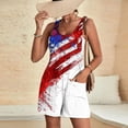 thumbnail image 4 of LangJing American Flag Patriotic Rompers for Women Summer Casual Sleeveless Short Overalls Adjustable 4th of July Shorts Jumpsuit with Pockets White,XXXL, 4 of 6