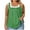 Green, variant on Womens Plus Size Tank Tops Loose Square Neck Pleated Front Sleeveless Top Summer Casual Shirts