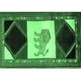 thumbnail image 1 of Ahgly Company Indoor Rectangle Animal Emerald Green Traditional Area Rugs, 2' x 5', 1 of 4
