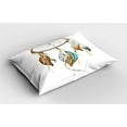thumbnail image 2 of Ambesonne Feather Pillow Sham 2 Pack, Watercolor, 36"x20", Brown Blue Grey, 2 of 3