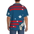 thumbnail image 3 of Lsque Astronaut Runs Forward print Men's Cuban Collar Short Sleeve Shirt Summer Beachwear Casual Button Down Fashionable Vacation Leisure Shirt-4X-Large, 3 of 7
