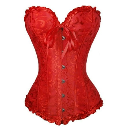 Cathery Women s Corset Top Lace Floral Bustier Lingerie Overbust Satin Bodyshaper Shapewear Steampunk Corset Overbust