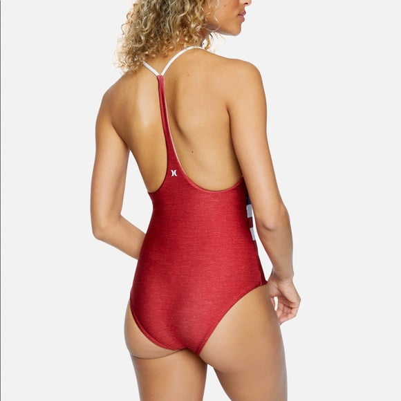 Hurley Women's Reversible Stars Stripes/Solid White One Piece