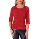 thumbnail image 1 of INSPIRAR CHIC Blusas de terciopelo con lentejuelas para mujeres, con corte, de media manga, para fiestas, clubes y vacaciones, XL Rojo, 1 of 5