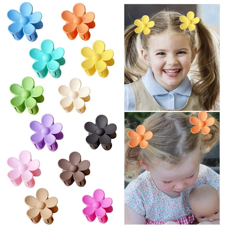  EXCEART 20pcs resin toddler matte non-slip hair ties kids hair  accessories for girls 8-12 button hollow out claw clips for thick hair girl  hair clips girl child Accessories little girl 