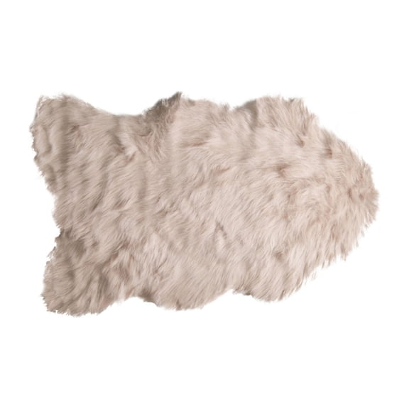 24" x 36" x 1.5" Taupe Faux Sheepskin - Area Rug