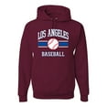 thumbnail image 1 of Wild Bobby City of Los Angeles LA Baseball Fantasy Fan Sports Unisex Hoodie Sweatshirt, Maroon, Medium, 1 of 6