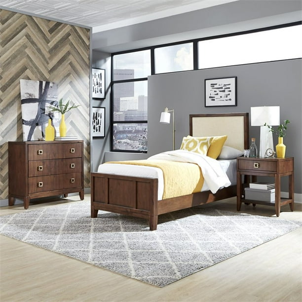 Bungalow Twin Bed; Night Stand and Chest