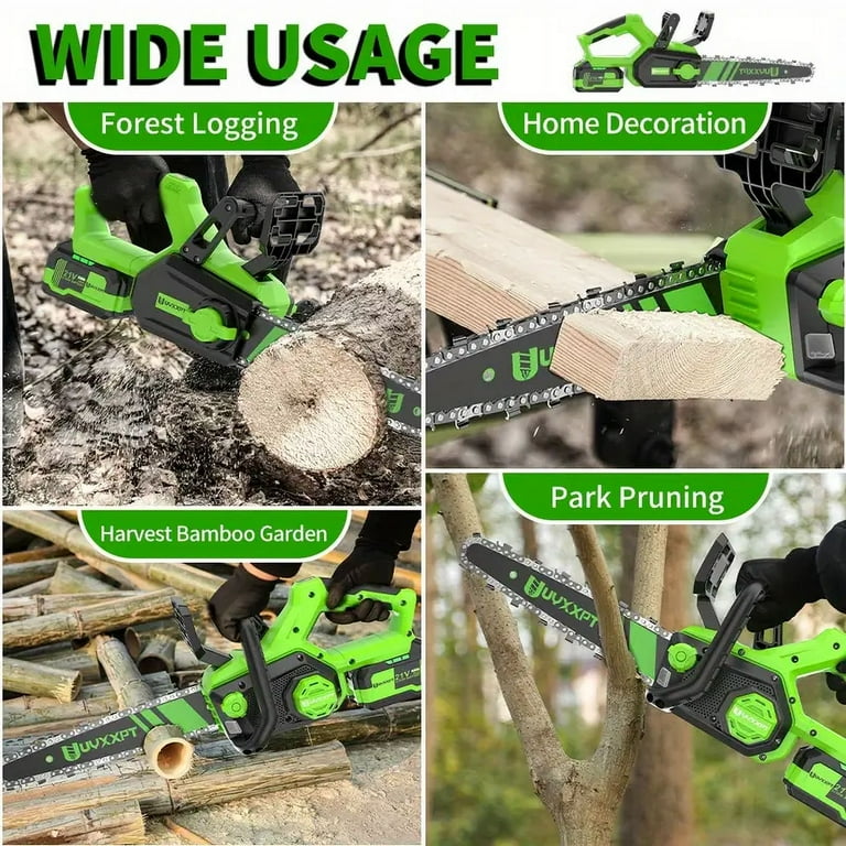 UYXXPT 8 Inch Chainsaw, 20V, Dual Overhead Cam, Automatic Chain