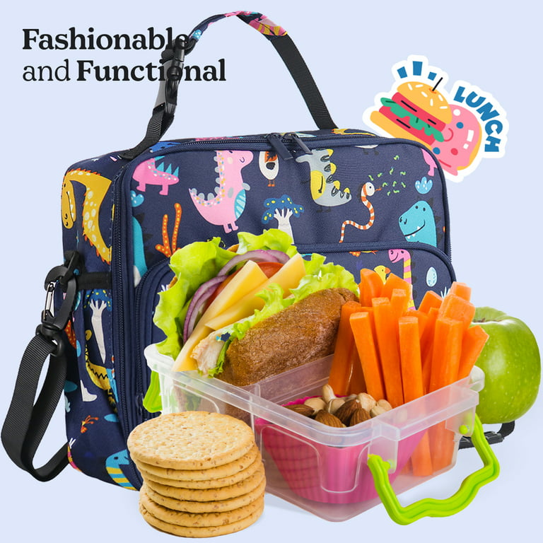 Mesa Dinosaur Lunch Box for Kids - Kids Lunchbox for School, Daycare,  Kindergarten - Insulated Lunch Box for Girls & Boys - With Handle, Shoulder