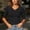 *Black, variant on Women's V Neck Elbow Half Sleeve Ribbed Knit Top,Casual Slim Solid Tee Navy,Women's Plus L