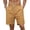 02-Dark Khak, variant on QDG Mens Linen Shorts Casual Elastic Waist Drawstring Summer Beach Shorts Pockets Classic Fit Khaki M