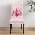 thumbnail image 4 of Chair Covers for Dining Room Set of 6,Watercolor Pink Christmas Tree Stretch Seat Protector Removable Washable Chairs Slipcovers for Kitchen Banquet Wedding Hotel,Snowflake on Gray, 4 of 6