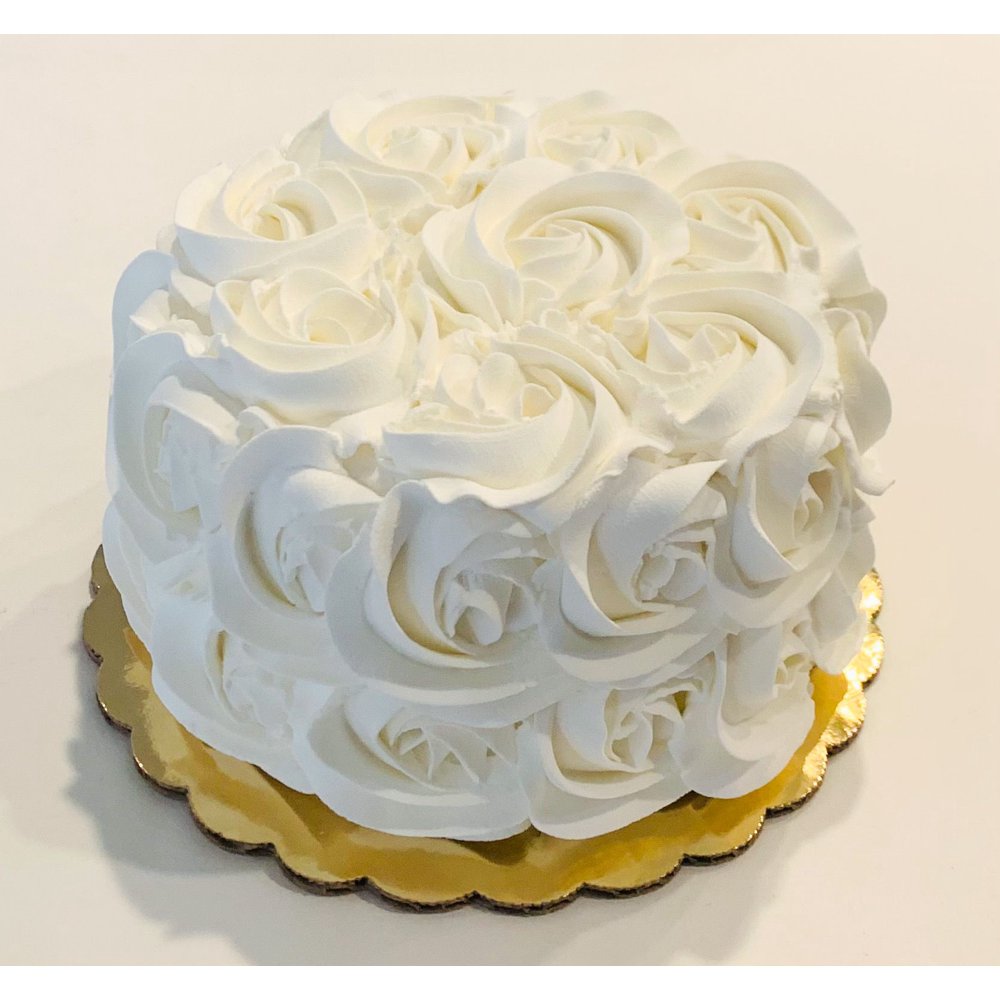 Ivory Rosette Cake 6" Fake Cake faux unedible Prop Decoration