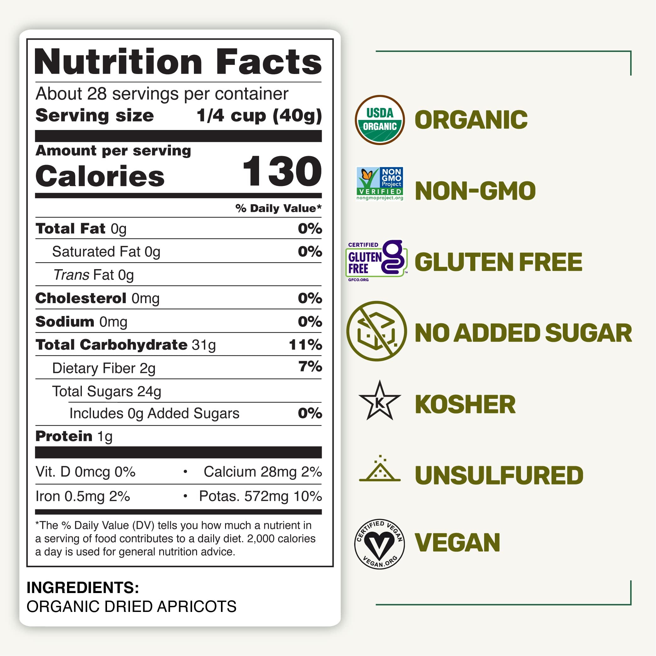 Happy Village Organic Sun-Dried Apricots, 40-Ounce